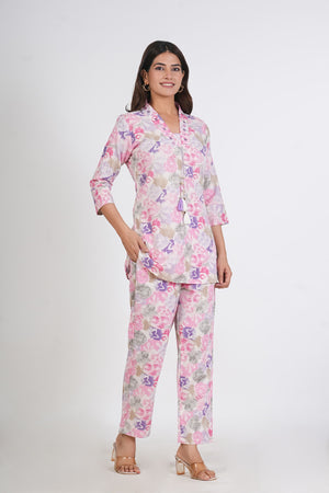PURE SUPER COTTON CO-ORD SET SUIT (BABY PINK) SNV ##SP051