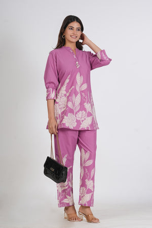 PURE SUPER COTTON CO-ORD SET SUIT (PURPLE) SNV ##SP053
