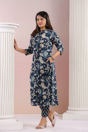 PURE SUPER COTTON CO-ORD SET SUIT (BLUE) RASS ##SP057