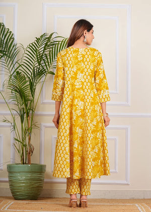 PURE SUPER COTTON 3-PIECE SUIT WITH DUPATTA (MUSTARD) SNV ##SP035