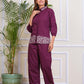 PURE SUPER COTTON CO-ORD SET SUIT WITH FLURAL PRINT (MEHROON) SNV ##SP038