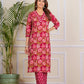 PURE SUPER COTTON 3-PIECE SUIT WITH DUPATTA (RED) SNV ##SP040
