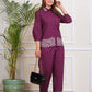 PURE SUPER COTTON CO-ORD SET SUIT WITH FLURAL PRINT (MEHROON) SNV ##SP038