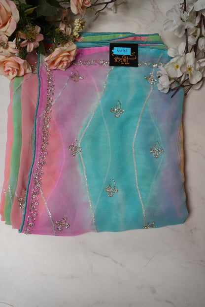 Rajasthani Leheriya Saree with 2 Buti Designs: Small Buti & Big Buti  ##SR004