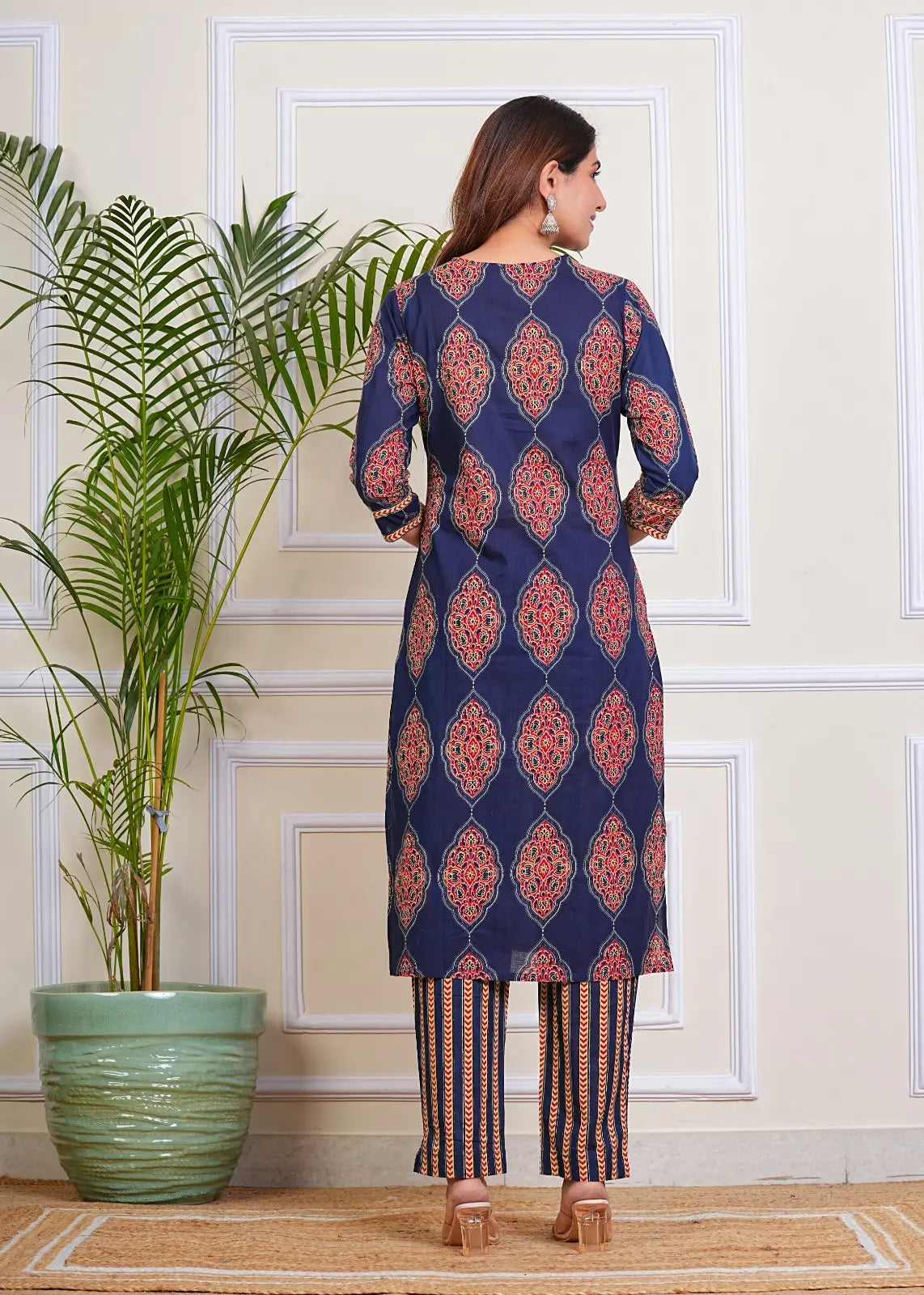 PURE SUPER COTTON 3-PIECE SUIT WITH DUPATTA (BLUE) SNV