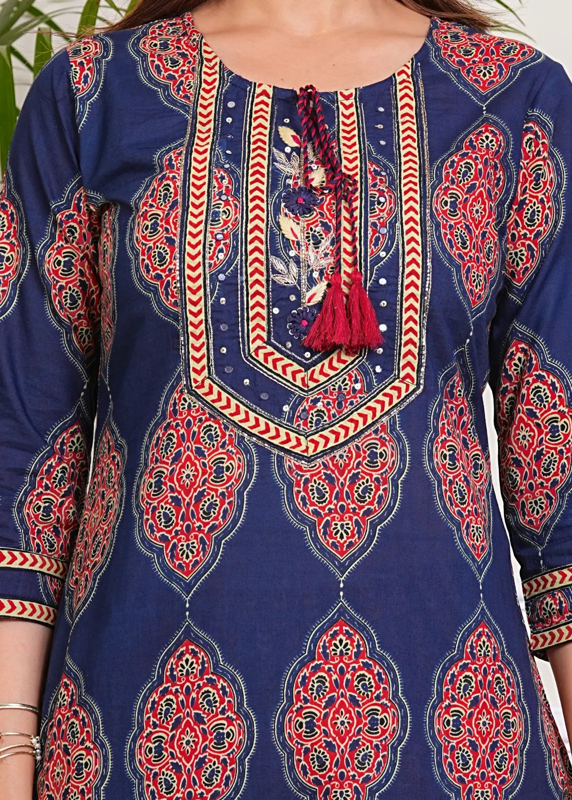 PURE SUPER COTTON 3-PIECE SUIT WITH DUPATTA (BLUE) SNV