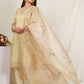 VISCOS TISSUE FABRIC  3-PIECE SUIT WITH DUPATTA (CREAM) SNV ##SP049
