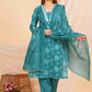 PURE SUPER COTTON 3-PIECE SUIT WITH DUPATTA (PEACOCK BLUE) ##SP050