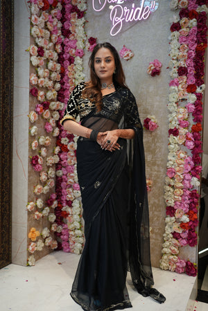 SUMMER SPECIAL VINTAGE WORK SAREE ON CHIFFON FABRIC   ##SR002