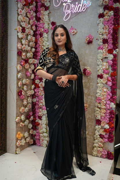 SUMMER SPECIAL VINTAGE WORK SAREE ON CHIFFON FABRIC   ##SR002
