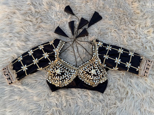 BADAMI JHAROKHA RAJSTHANI ANGI BLOUSE WITH KACHI GOTA PATTI HANDWORK(PRE-BOOKING ITEM) ##HB104