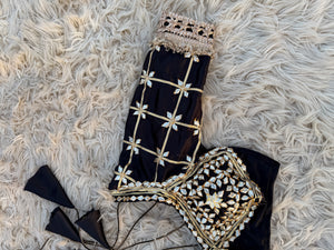 BADAMI JHAROKHA RAJSTHANI ANGI BLOUSE WITH KACHI GOTA PATTI HANDWORK(PRE-BOOKING ITEM) ##HB104