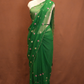 ROYAL GEORGETTE FABRIC SAREE WITH SMALL BUTI DESIGN AND CUT WORK BORDER (WITH RUNNIG BLOUSE) ##SR616