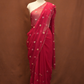 ROYAL GEORGETTE FABRIC SAREE WITH SMALL BUTI DESIGN AND CUT WORK BORDER (WITH RUNNIG BLOUSE) ##SR616