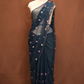 ROYAL GEORGETTE FABRIC SAREE WITH SMALL BUTI DESIGN AND CUT WORK BORDER (WITH RUNNIG BLOUSE) ##SR616