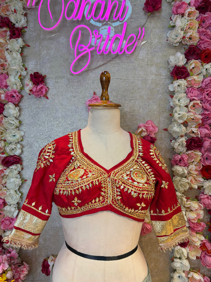 RAJASTHANI ANGI BLOUSE WITH KACHI GOTA PATTI HANDWORK ##HB053
