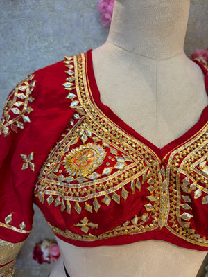 RAJASTHANI ANGI BLOUSE WITH KACHI GOTA PATTI HANDWORK ##HB053