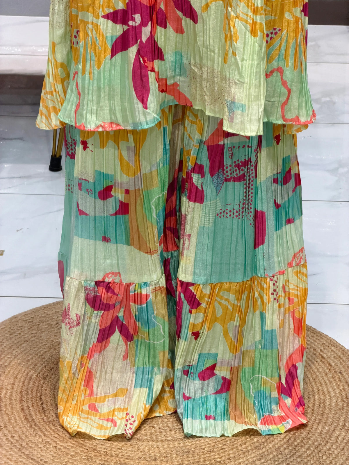 Multi-Color Georgette Alia Cut Sharara Set with Digital Floral Print