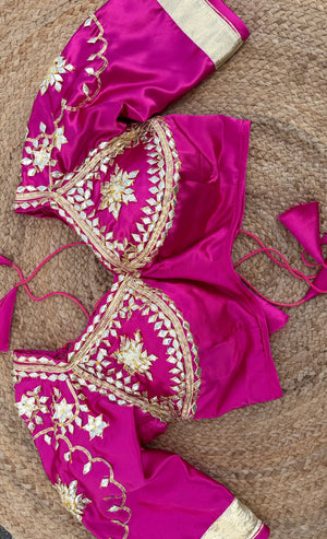 RAJASTHANI ANGI BLOUSE WITH GOTA PATTI HANDWORK ON SATIN FABRIC  ##HB055