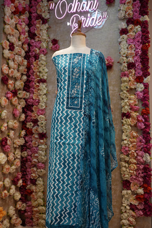 SAWAN SPECIAL PURE COTTON 3-PIECE SUIT (UNSTITCHED) ##SF041