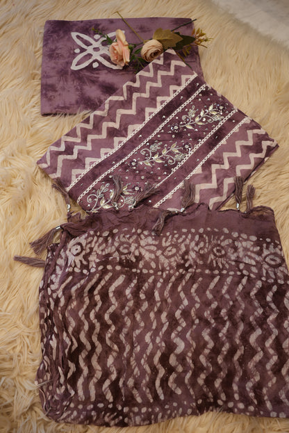 SAWAN SPECIAL PURE COTTON 3-PIECE SUIT (UNSTITCHED) ##SF041