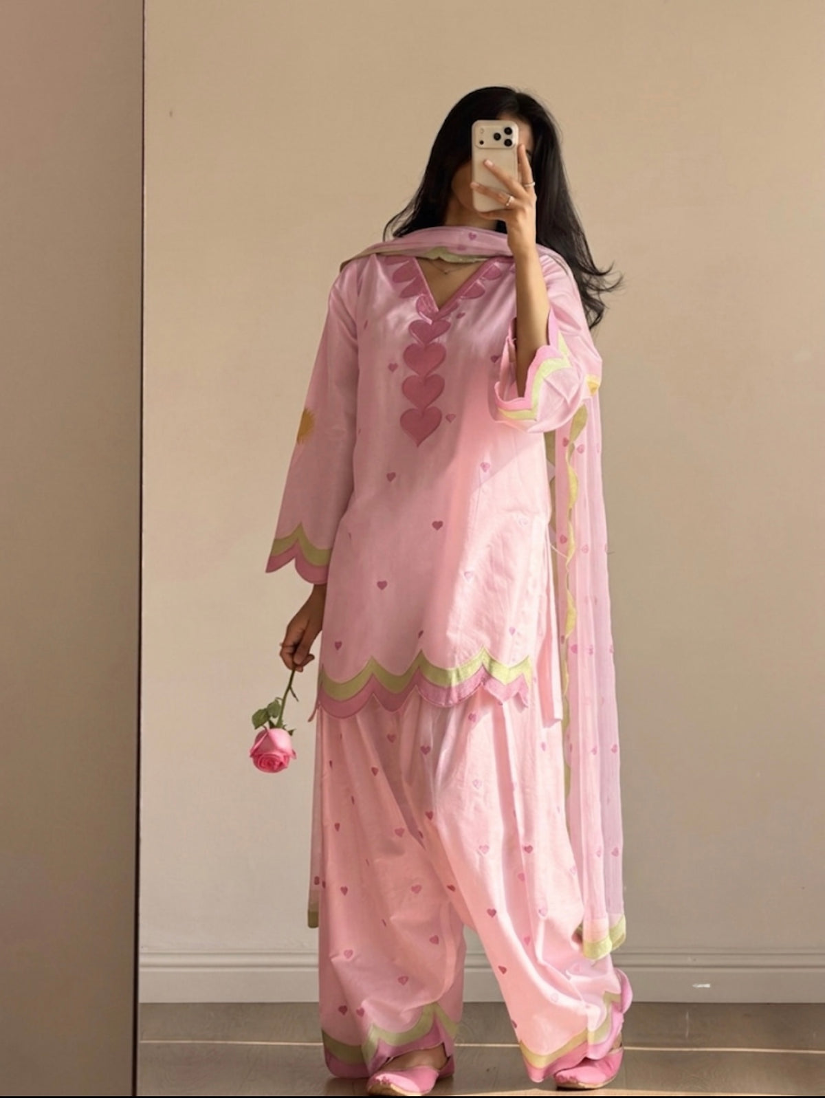 Designer Mal Chanderi Cotton Farshi Salwar Suit Set with Zari Work