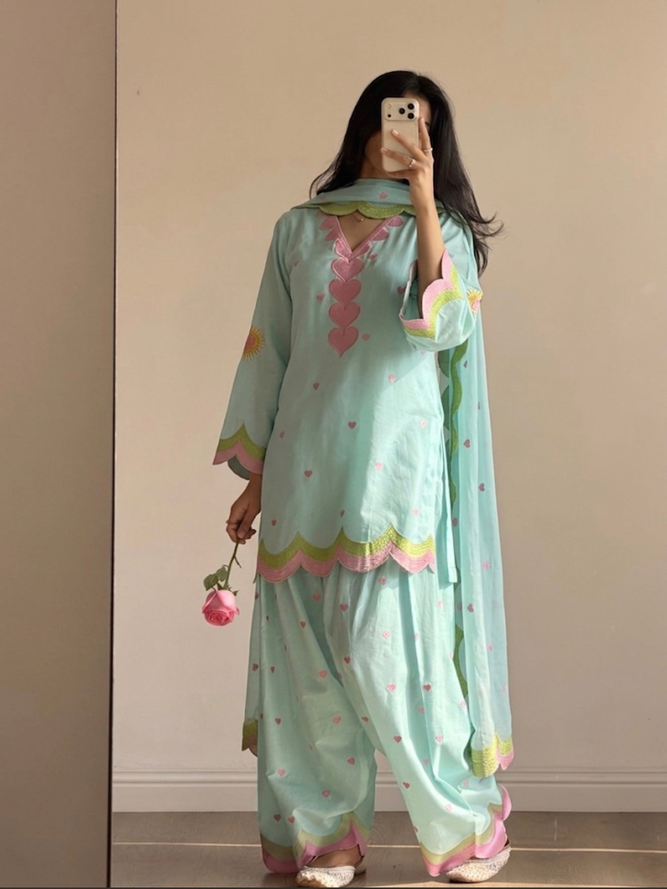 Designer Mal Chanderi Cotton Farshi Salwar Suit Set with Zari Work