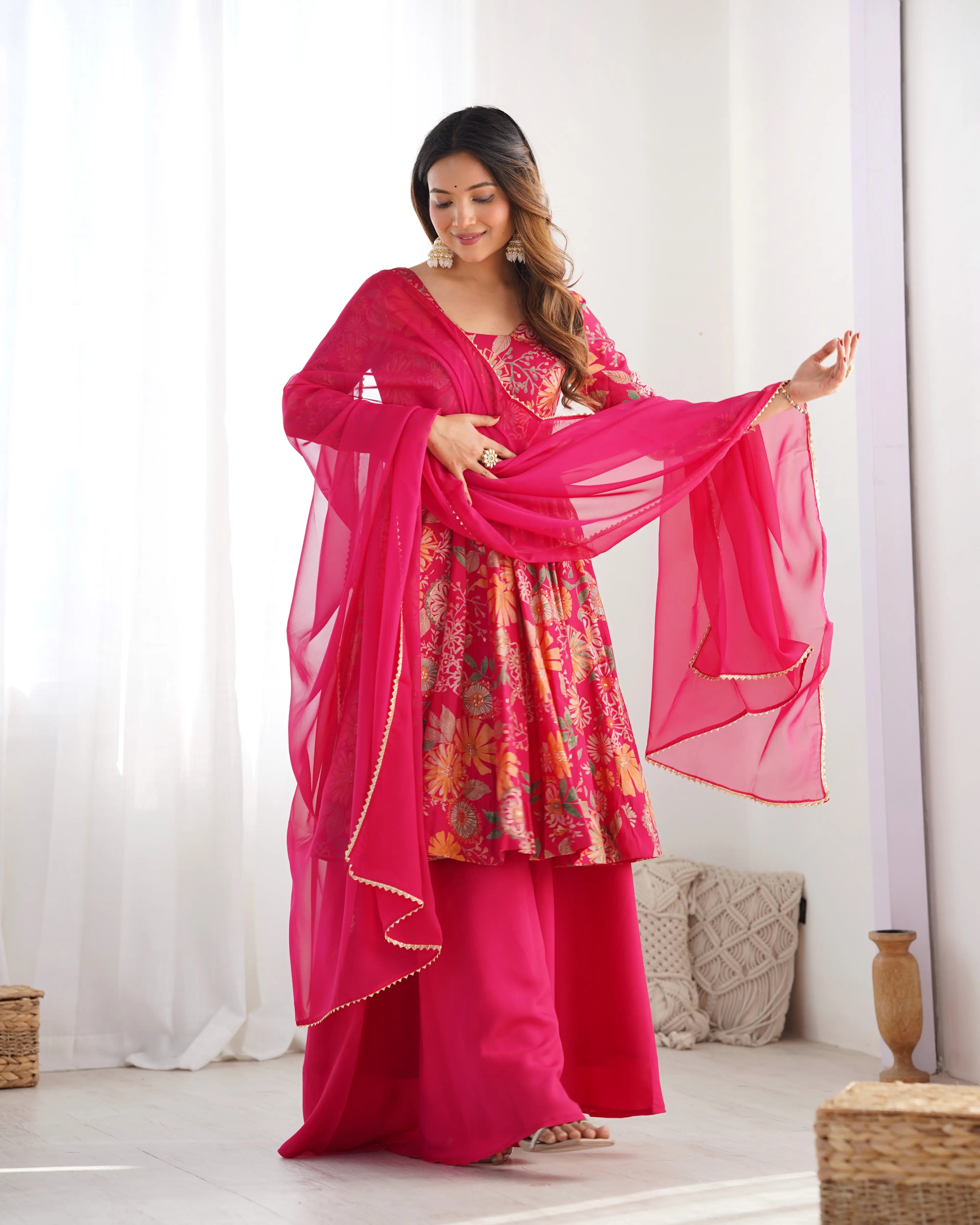 Designer Wedding & Festive Wear Kediya Kurta Palazzo Set for Women