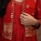 ONE PIECE WITH JACKET SUIT WITH HANDWORK ON PURE CHINON FABRIC AND BANARSI WEAVING ##SP087