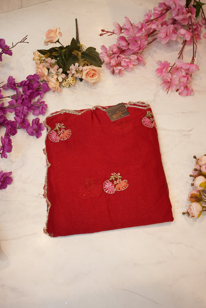 Shimmer Chiffon Sequence with Hand Work Buta and Border ##SR0207
