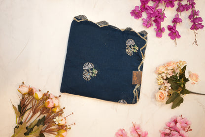 Shimmer Chiffon Sequence with Hand Work Buta and Border ##SR0207