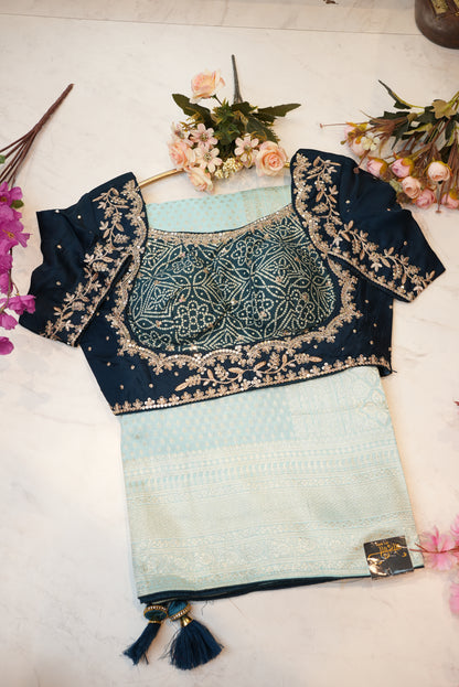 Banarasi Silk Weaving Saree with Stitched Heavy Blouse ##SR018