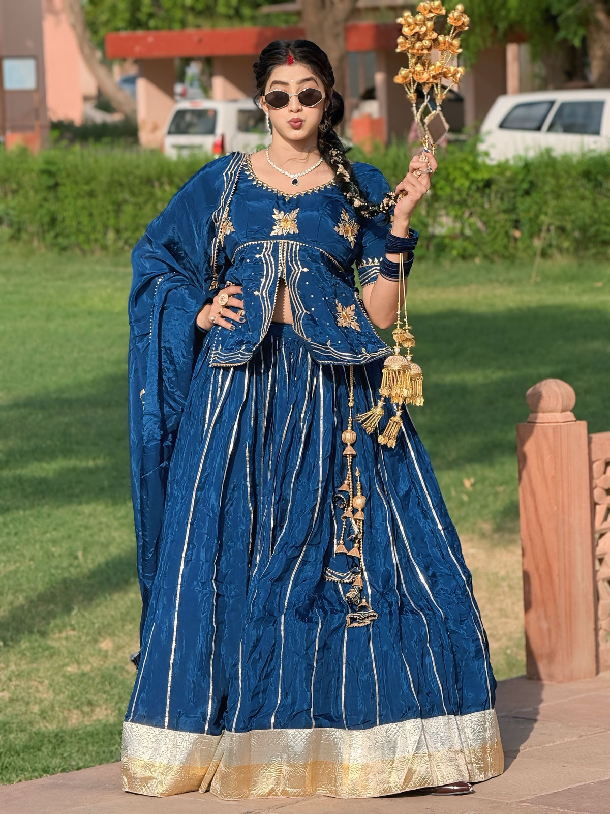 Traditional Gota Patti Handwork Lehenga Kurti Set With Dupatta (Chaniya Choli) (PRE-BOOKING ITEM)