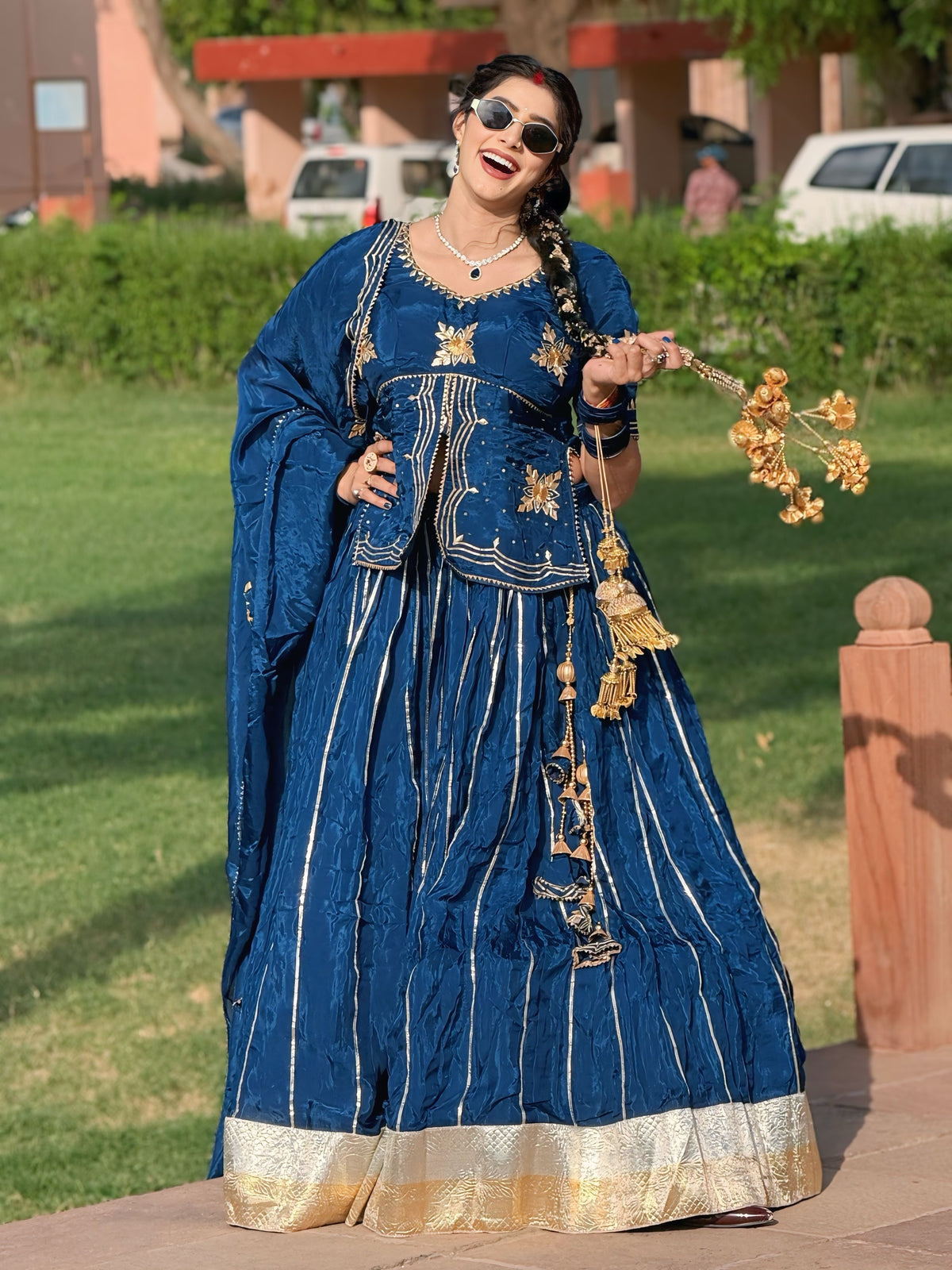 Traditional Gota Patti Handwork Lehenga Kurti Set With Dupatta (Chaniya Choli) (PRE-BOOKING ITEM)