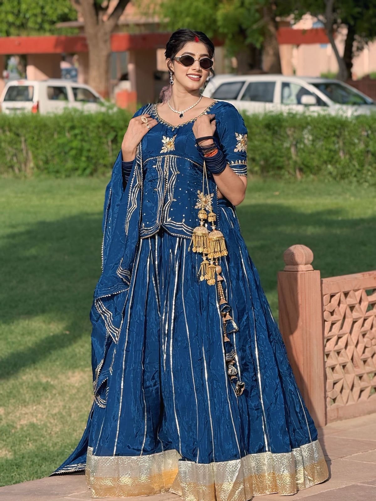 Traditional Gota Patti Handwork Lehenga Kurti Set With Dupatta (Chaniya Choli) (PRE-BOOKING ITEM)