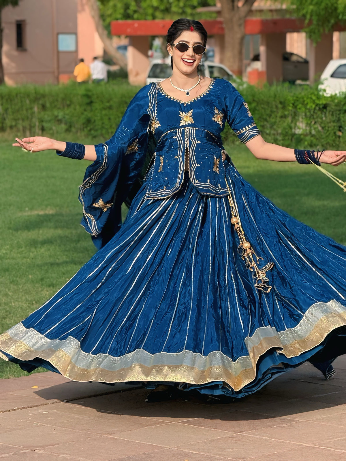 Traditional Gota Patti Handwork Lehenga Kurti Set With Dupatta (Chaniya Choli) (PRE-BOOKING ITEM)