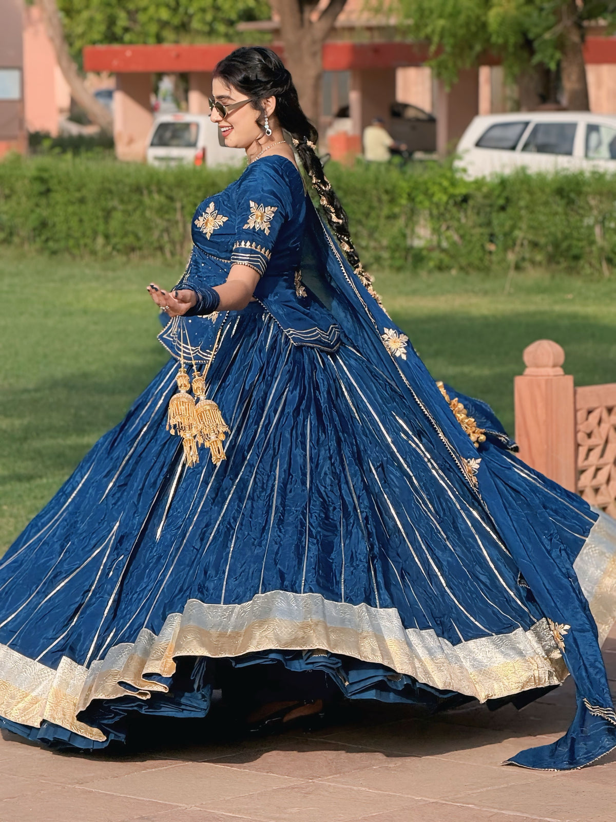 Traditional Gota Patti Handwork Lehenga Kurti Set With Dupatta (Chaniya Choli) (PRE-BOOKING ITEM)