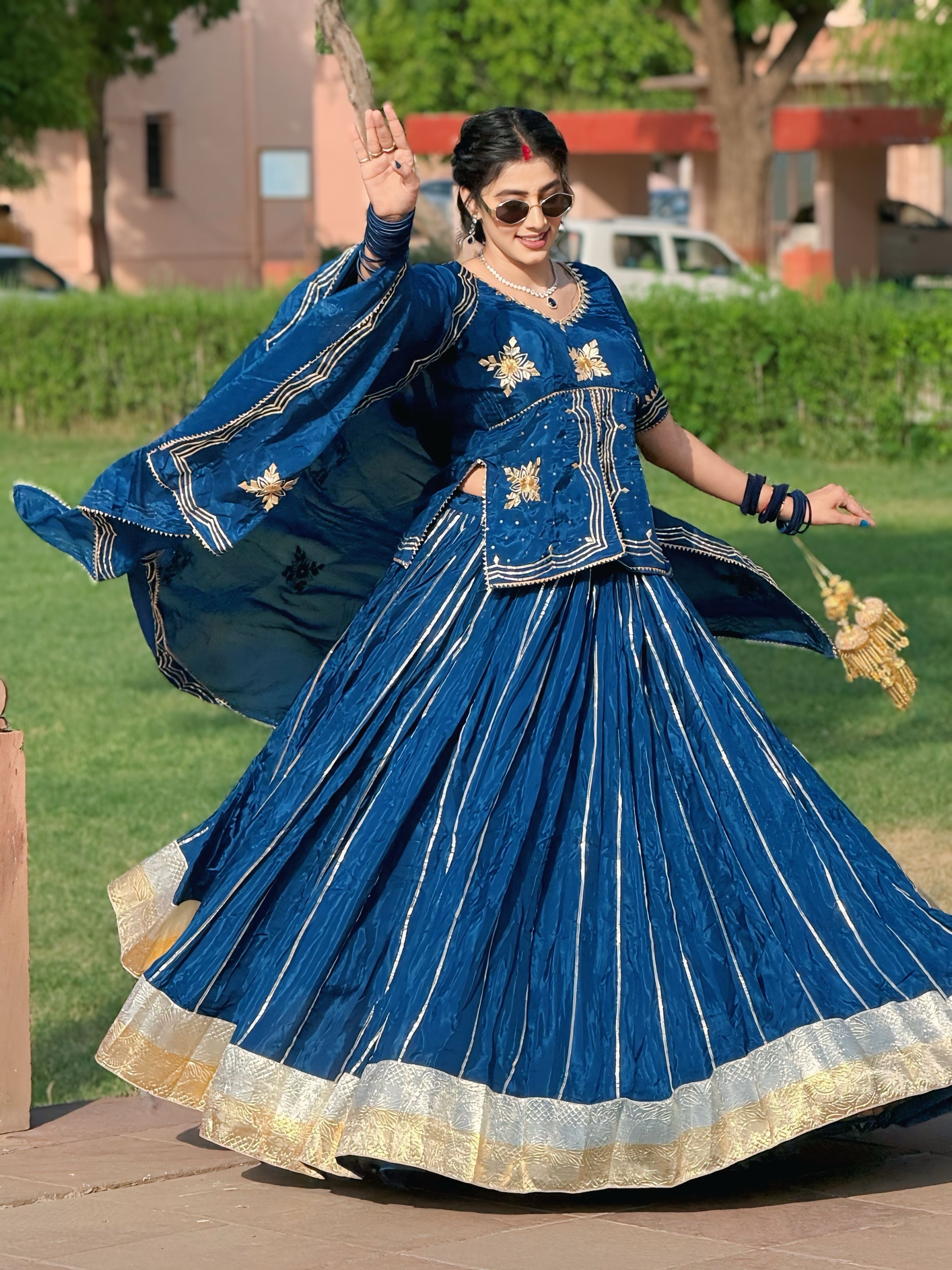 Traditional Gota Patti Handwork Lehenga Kurti Set With Dupatta (Chaniya Choli) (PRE-BOOKING ITEM)