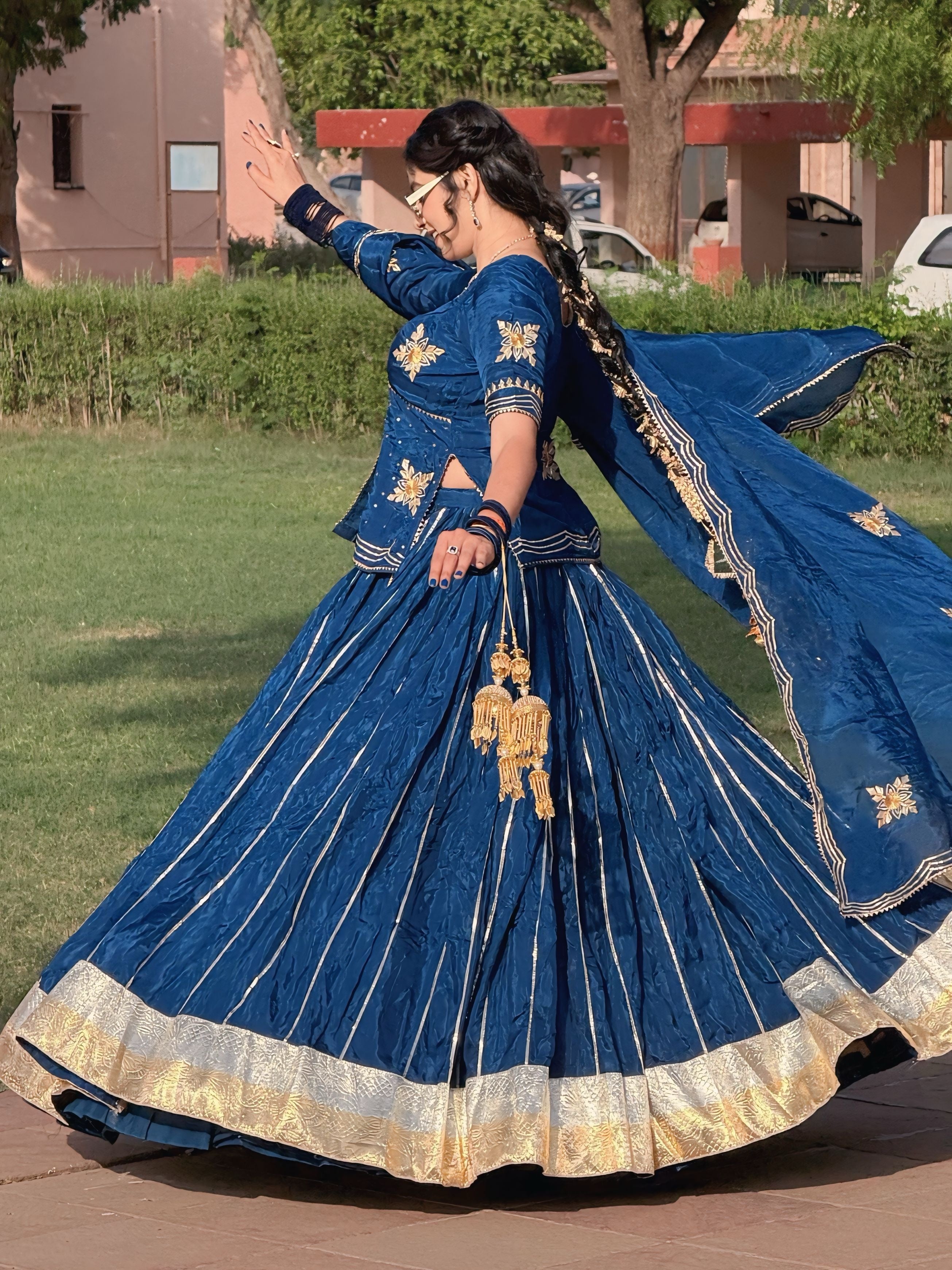Traditional Gota Patti Handwork Lehenga Kurti Set With Dupatta (Chaniya Choli) (PRE-BOOKING ITEM)