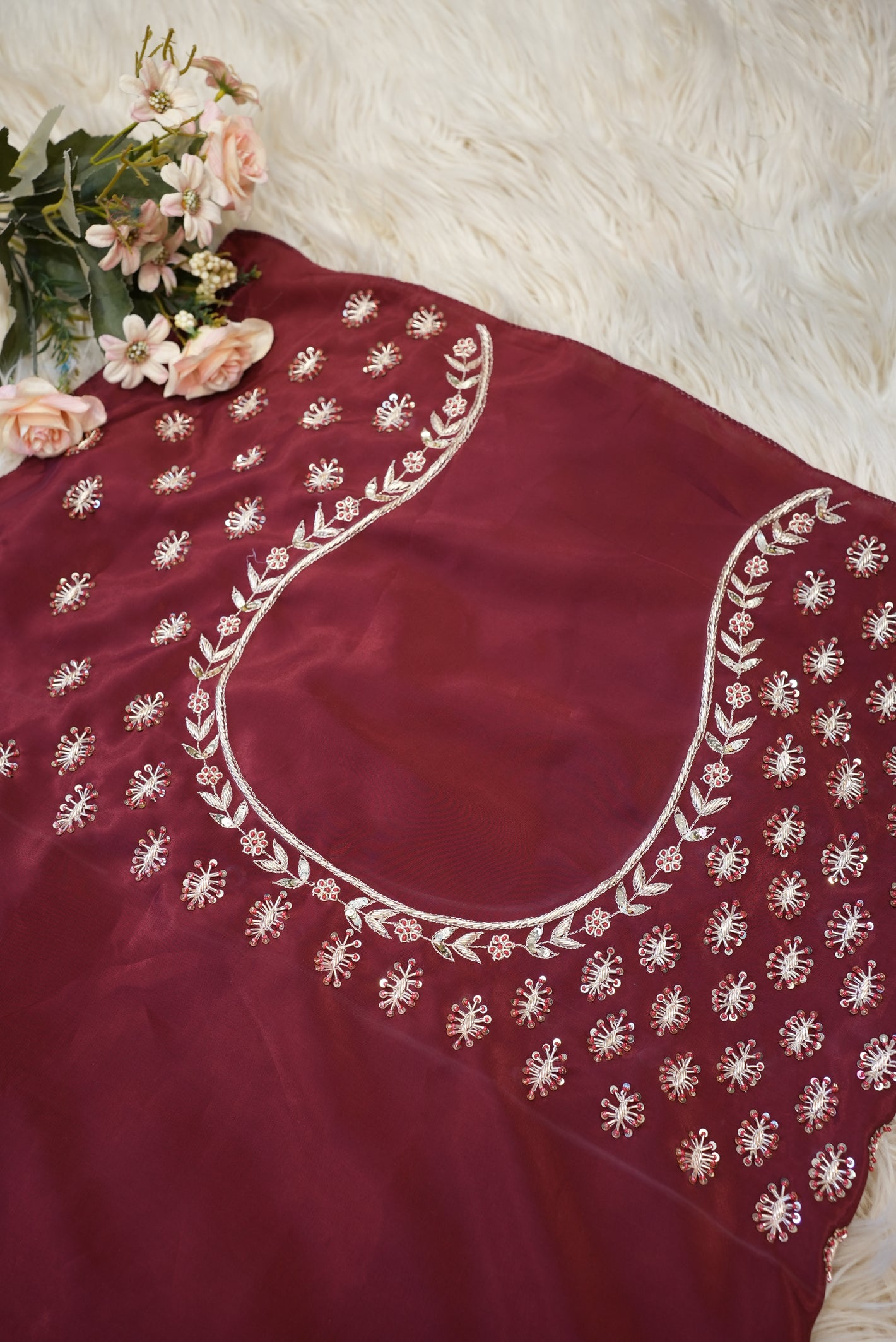 PURE ZARDOSI HANDWORK BLOUSE (MEHROON) ##HB034