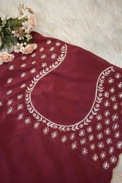 PURE ZARDOSI HANDWORK BLOUSE (MEHROON) ##HB034