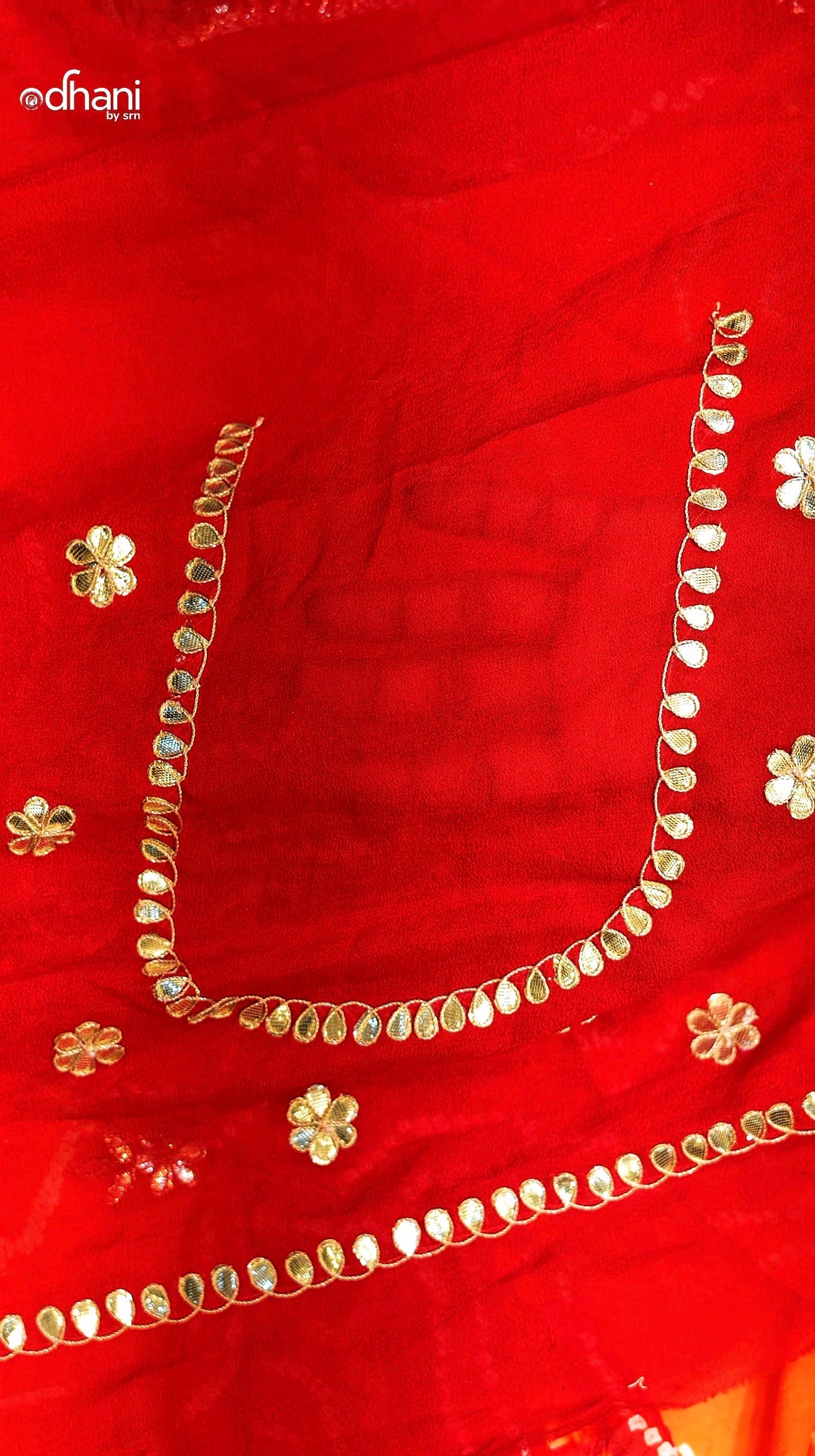 Bandhani Gota Patti Embroidered Saree With Designer Blouse
