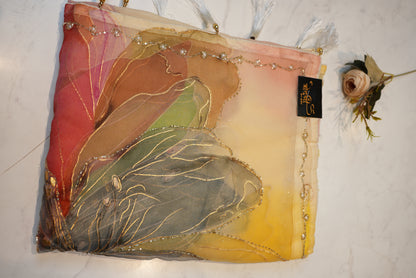 GEORGETTE FABRIC HANDWORK SARFEE WITH CUTDANA WORK AND FLOWER PRINT SAREE (WITH BLOUSE) ##SR02015