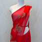 ROYAL CHIFFON FABRIC SAREE WITH VINTAGE SEQUENCE,CUTDANA BUTA WORK  ##SR592
