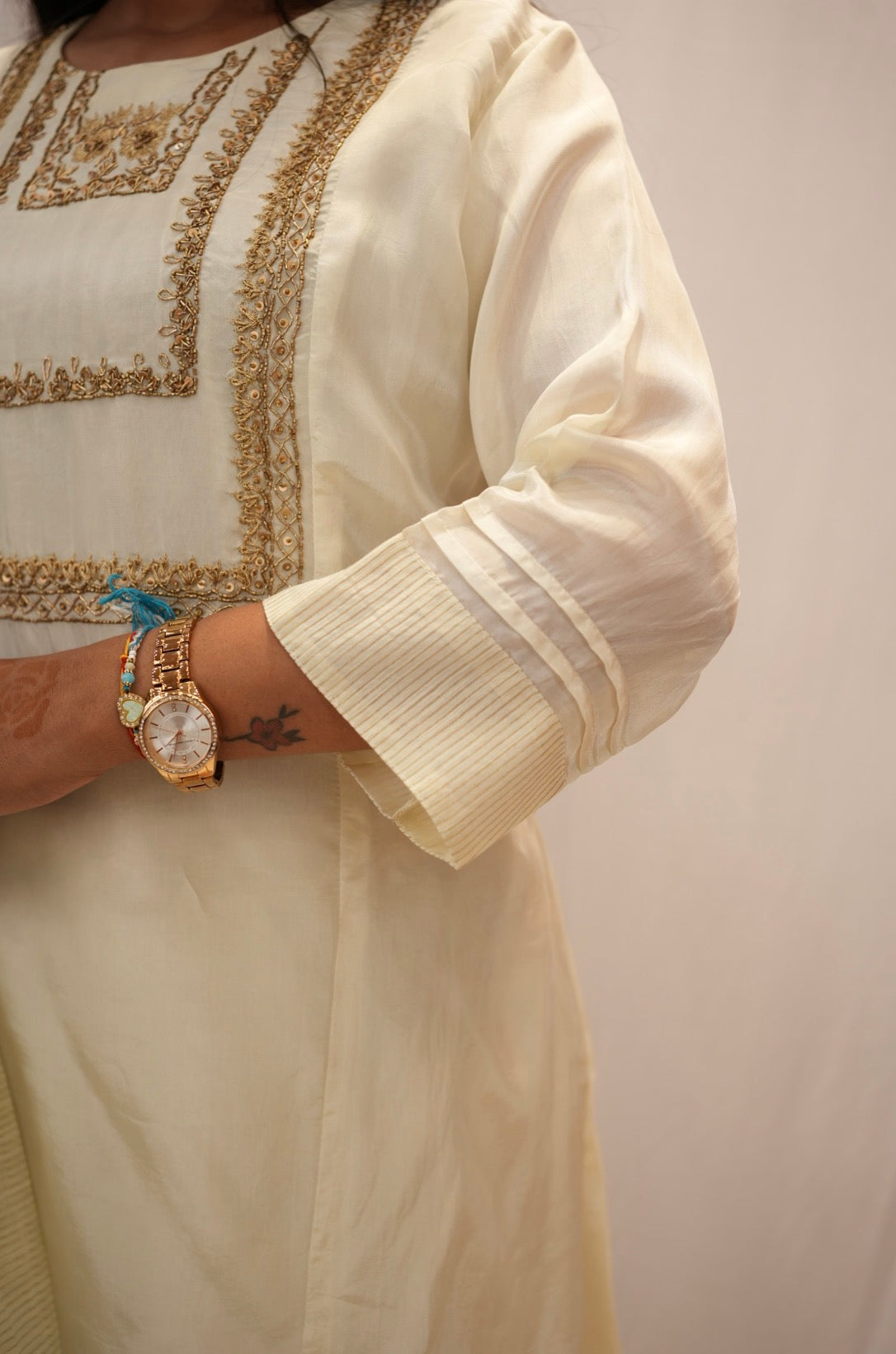 Elegant Ivory Embroidered Kurta Set