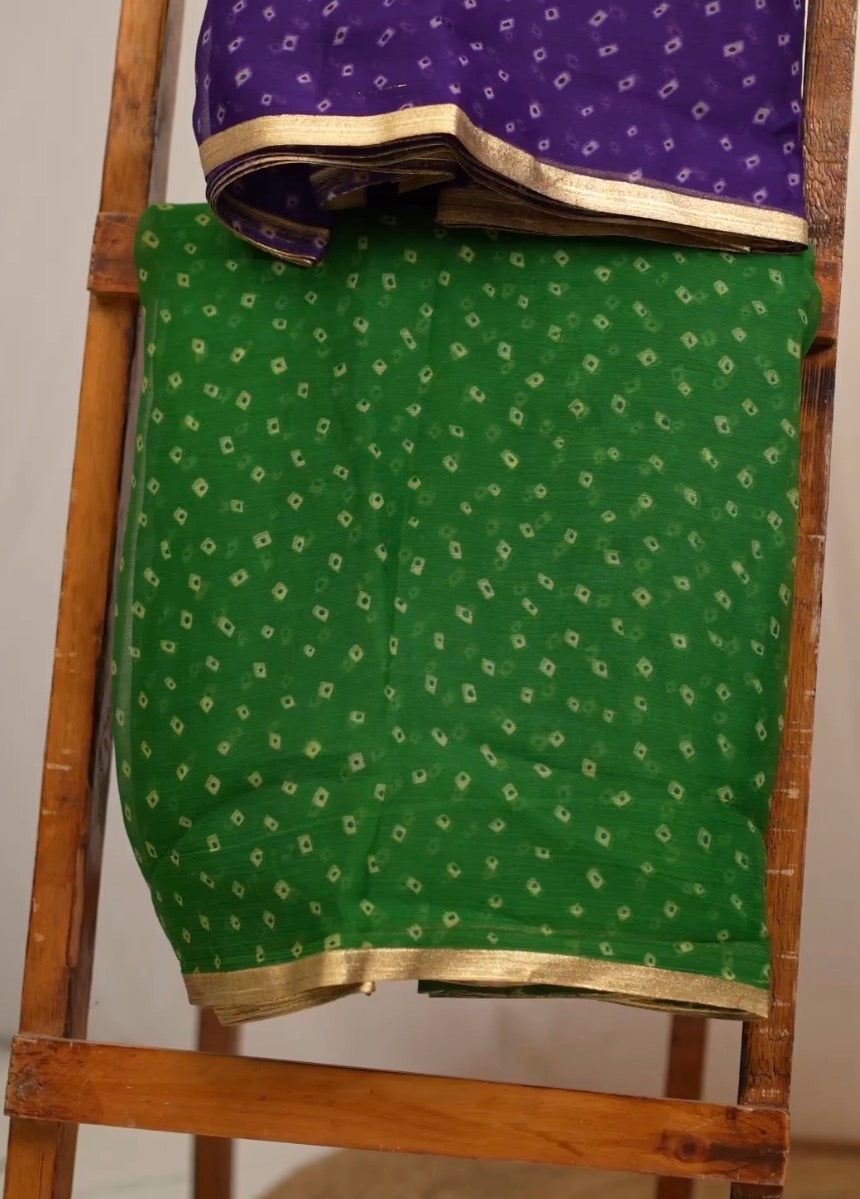 Royal Chiffon Bandhani Print Saree (Without Blouse)