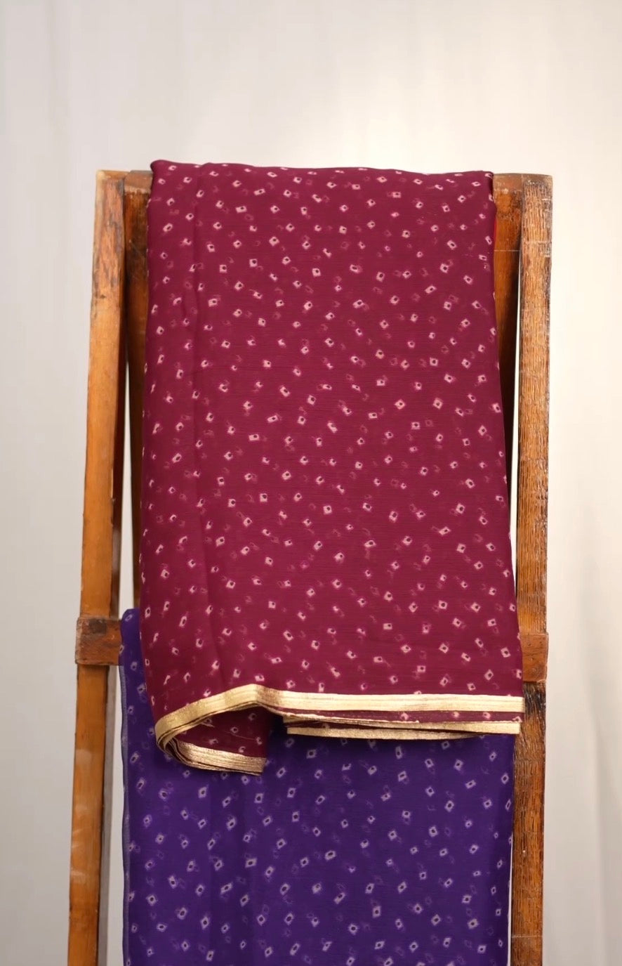 Royal Chiffon Bandhani Print Saree (Without Blouse)