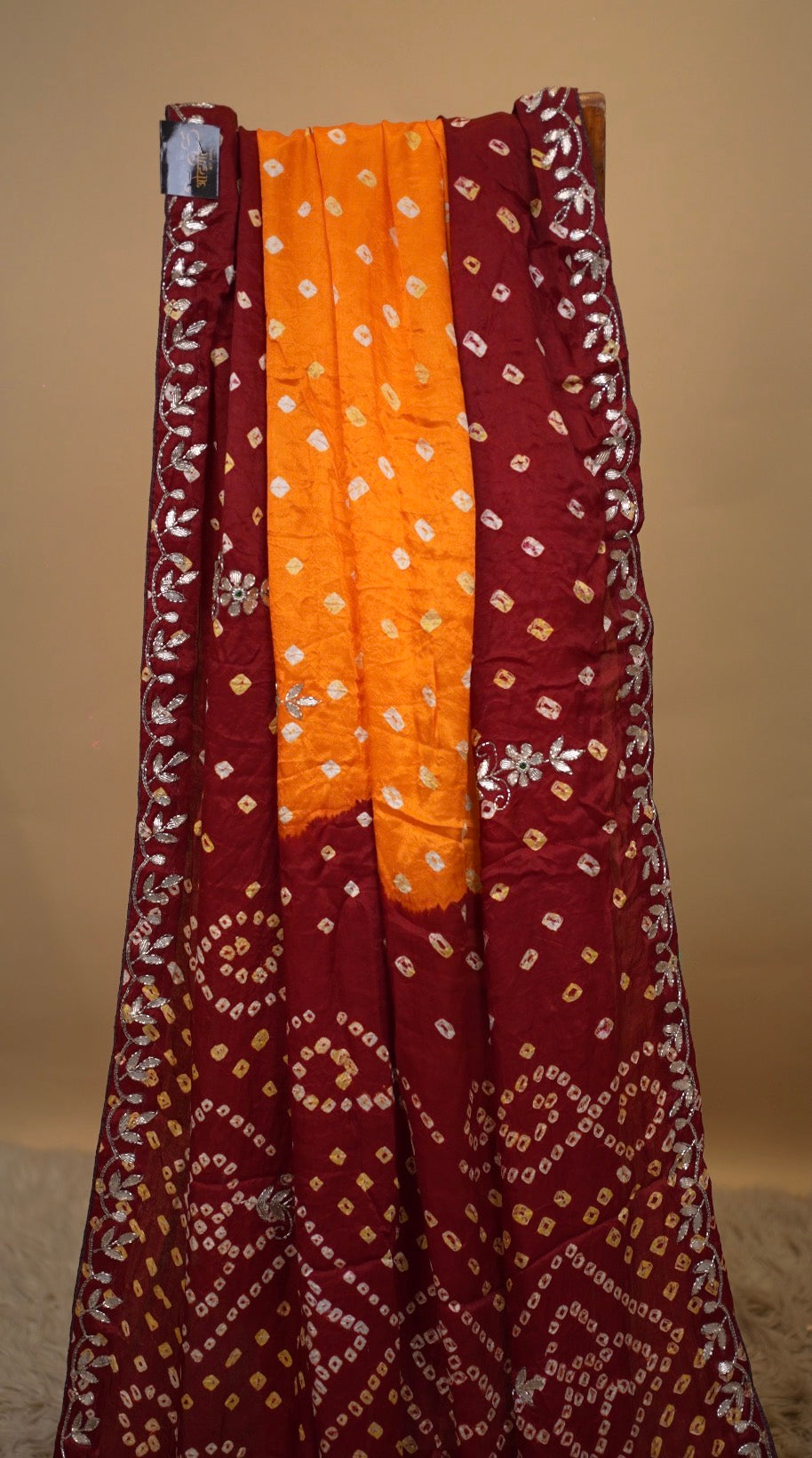 Modaal Gajji Silk Hand Bandhej Saree (With Blouse)