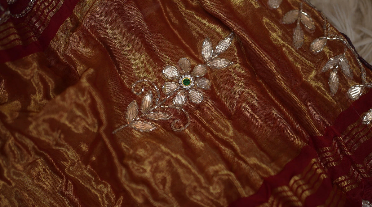Modaal Gajji Silk Hand Bandhej Saree (With Blouse)