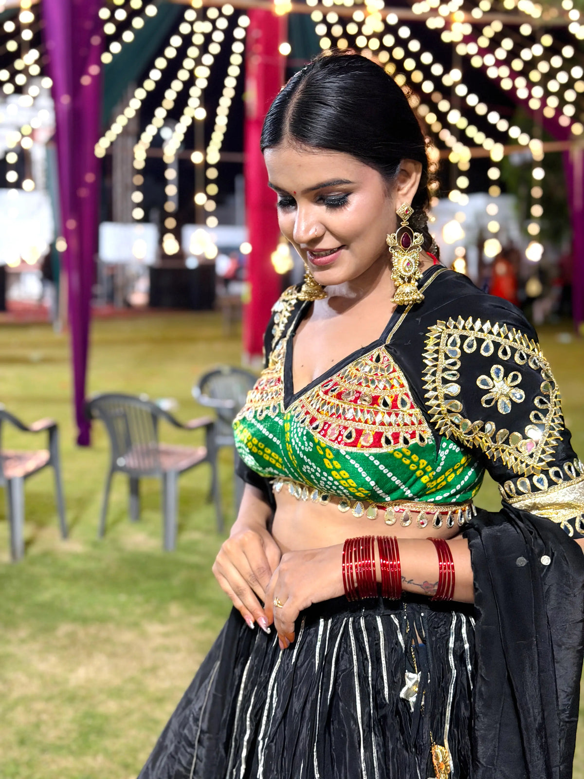 Traditional Kavita Rajasthani Aangi Blouse with Mirror Work & Kachhi Gota Patti Handwork (PRE-BOOKING ITEM)